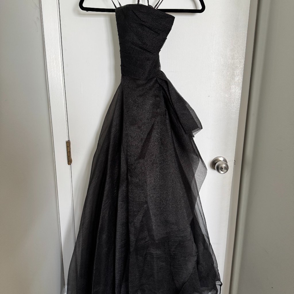Theia Teresa Draped Gown (Black)